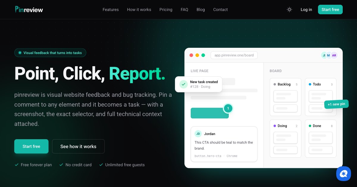 Screenshot of PinReview