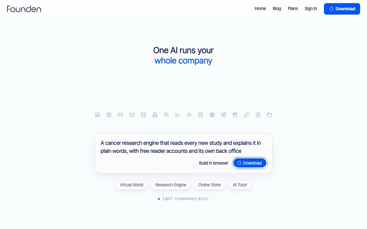 Screenshot of Founden