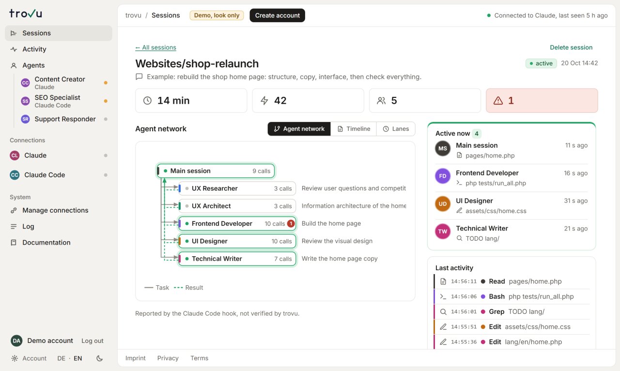 Screenshot of Trovu