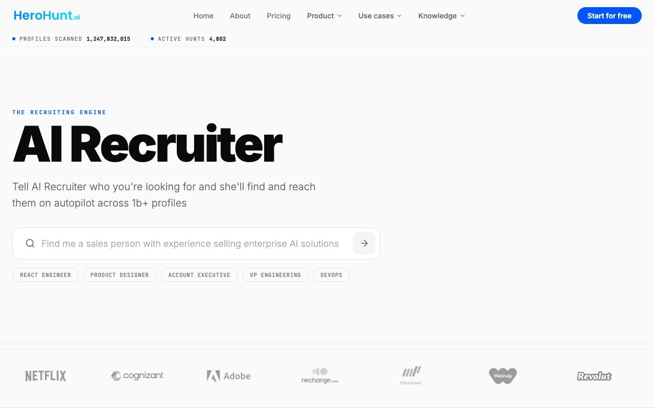 Screenshot of HeroHunt.ai