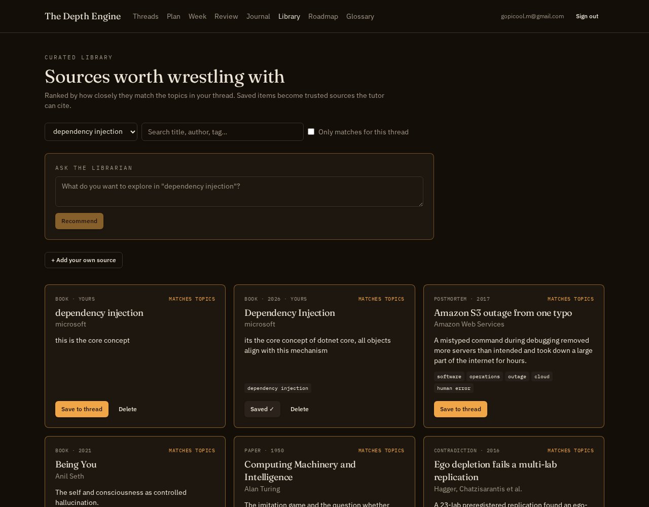 Screenshot of depth engine