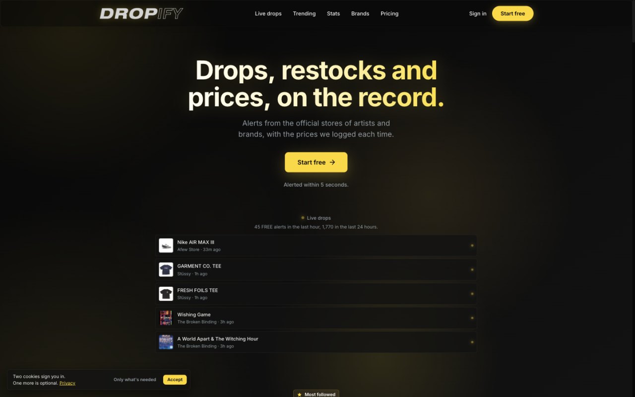 Screenshot of Dropify
