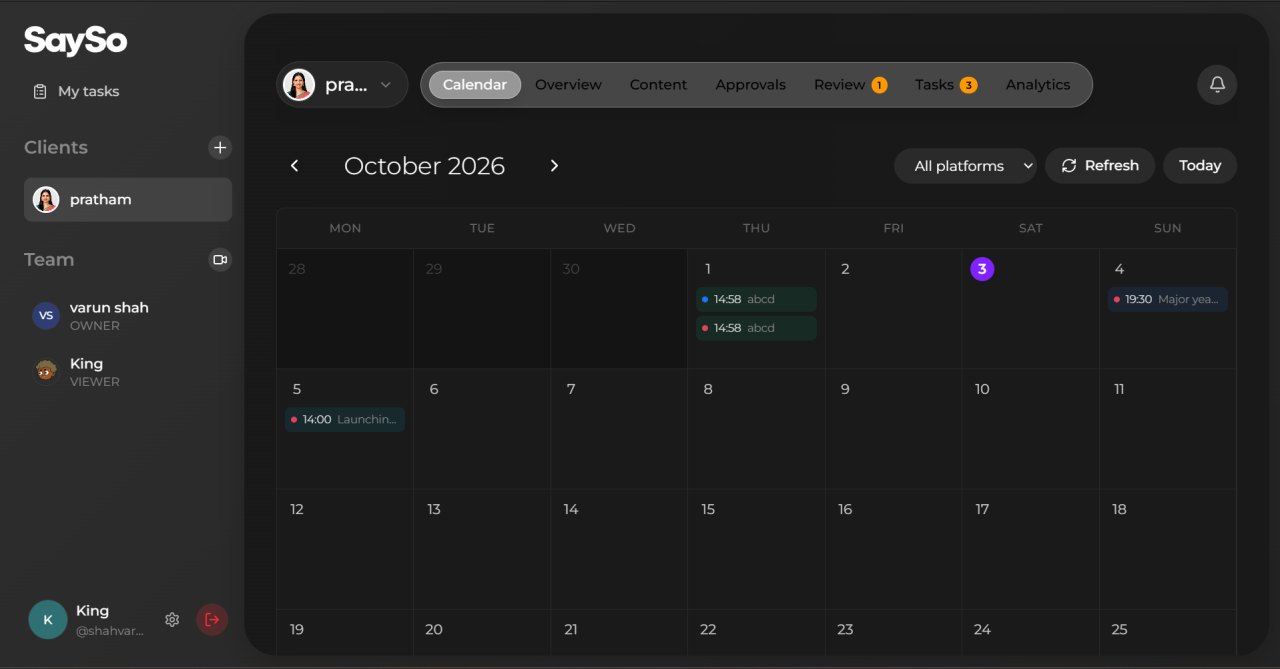 Screenshot of SaySo